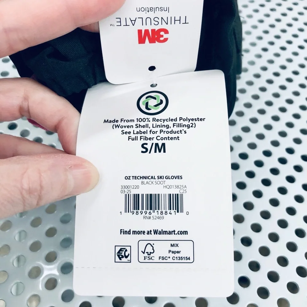 ❄️$11❄️NEW OZARK TRAIL Technical Ski Gloves Black Pink Small Medium Girl’s